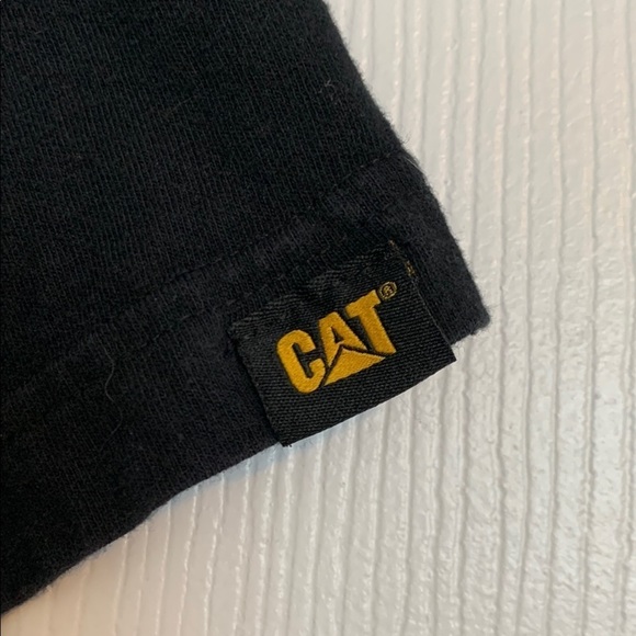 CAT®️ Black T-shirt Men’s size large 100% Soft Cotton Caterpillar Brand Vintage - Picture 3 of 9